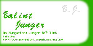 balint junger business card